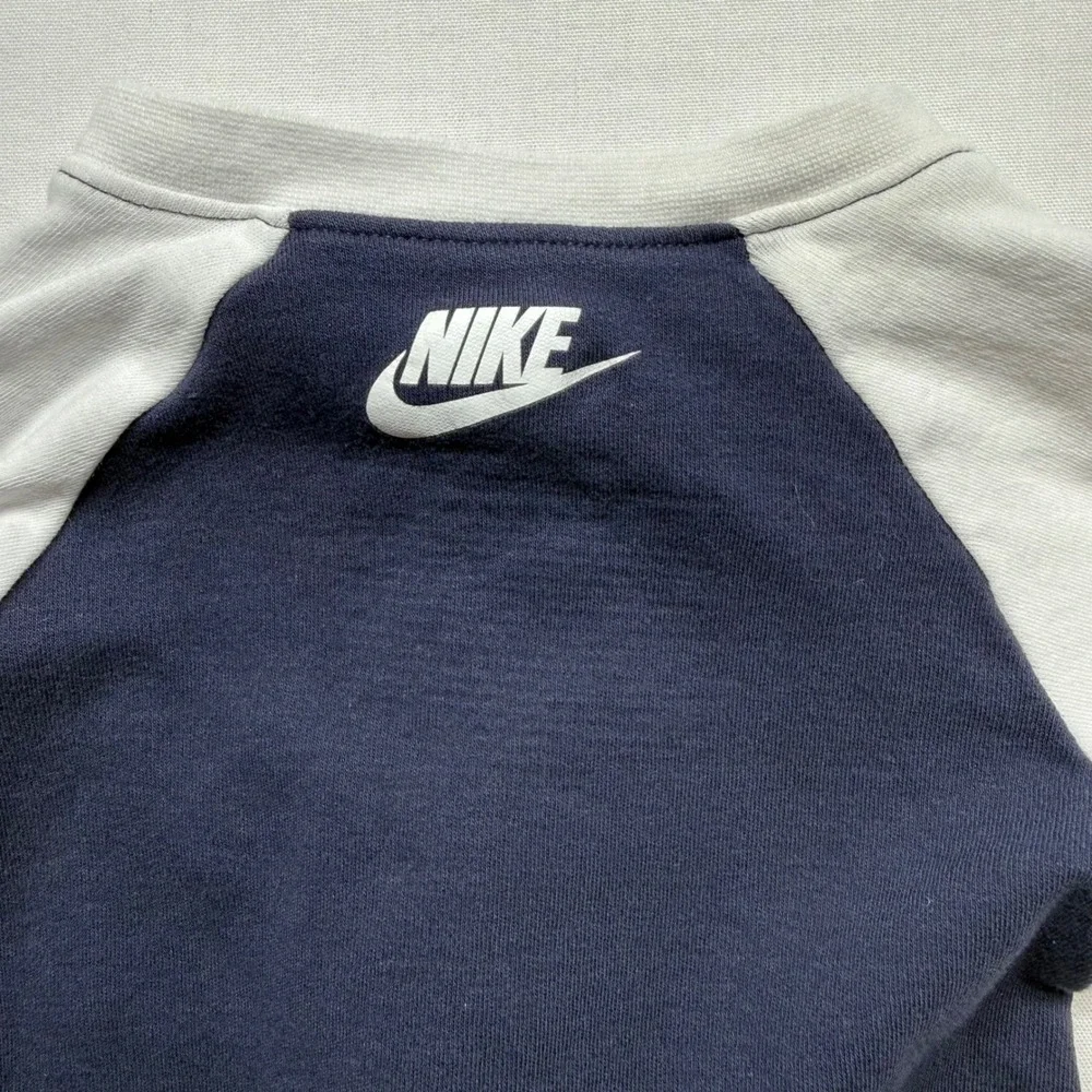 Nike Baby Footed Sleeper 6M Navy White Logo Zip Cotton One‎ Piece Pajamas